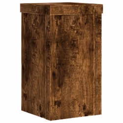 vidaXL Plant Stands Garden Plant Pot Holder Flower Stand 2 pcs Engineered wood - smoked oak, 10 x 10 x 18 cm - Additional view 6