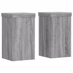 vidaXL Plant Stands Garden Plant Pot Holder Flower Stand 2 pcs Engineered wood - grey sonoma, 10 x 10 x 18 cm