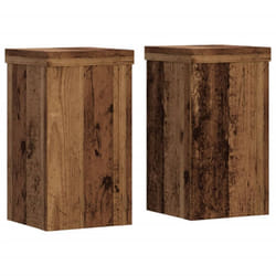 vidaXL Plant Stands Garden Plant Pot Holder Flower Stand 2 pcs Engineered wood - old wood, 10 x 10 x 18 cm