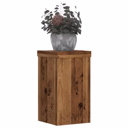 vidaXL Plant Stands Garden Plant Pot Holder Flower Stand 2 pcs Engineered wood - old wood, 10 x 10 x 18 cm - Additional view 2