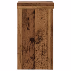 vidaXL Plant Stands Garden Plant Pot Holder Flower Stand 2 pcs Engineered wood - old wood, 10 x 10 x 18 cm - Additional view 5