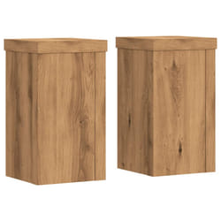 vidaXL Plant Stands Garden Plant Pot Holder Flower Stand 2 pcs Engineered wood - oak, 10 x 10 x 18 cm
