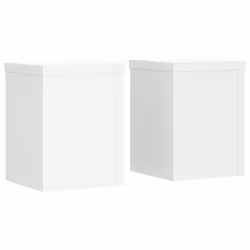 vidaXL Plant Stands Garden Plant Pot Holder Flower Stand 2 pcs Engineered wood - white, 15 x 15 x 20 cm