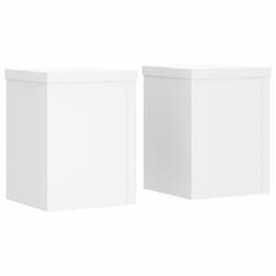 vidaXL Plant Stands Garden Plant Pot Holder Flower Stand 2 pcs Engineered wood - white, 15 x 15 x 20 cm