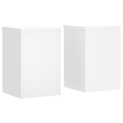 vidaXL Plant Stands Garden Plant Pot Holder Flower Stand 2 pcs Engineered wood - white, 20 x 20 x 30 cm