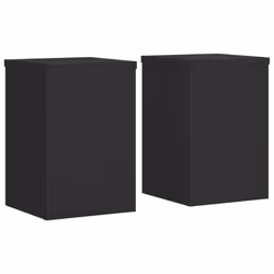 vidaXL Plant Stands Garden Plant Pot Holder Flower Stand 2 pcs Engineered wood - black, 20 x 20 x 30 cm