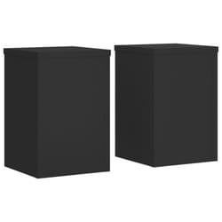 vidaXL Plant Stands Garden Plant Pot Holder Flower Stand 2 pcs Engineered wood - black, 20 x 20 x 30 cm