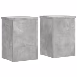 vidaXL Plant Stands Garden Plant Pot Holder Flower Stand 2 pcs Engineered wood - concrete grey, 20 x 20 x 30 cm