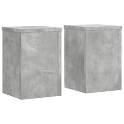 vidaXL Plant Stands Garden Plant Pot Holder Flower Stand 2 pcs Engineered wood - concrete grey, 20 x 20 x 30 cm