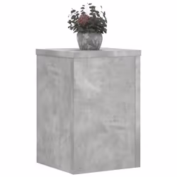 vidaXL Plant Stands Garden Plant Pot Holder Flower Stand 2 pcs Engineered wood - concrete grey, 20 x 20 x 30 cm