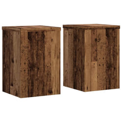 vidaXL Plant Stands Garden Plant Pot Holder Flower Stand 2 pcs Engineered wood - old wood, 20 x 20 x 30 cm