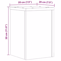 vidaXL Plant Stands Garden Plant Pot Holder Flower Stand 2 pcs Engineered wood - old wood, 20 x 20 x 30 cm - Additional view 9