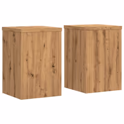 vidaXL Plant Stands Garden Plant Pot Holder Flower Stand 2 pcs Engineered wood - oak, 20 x 20 x 30 cm