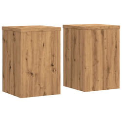 vidaXL Plant Stands Garden Plant Pot Holder Flower Stand 2 pcs Engineered wood - oak, 20 x 20 x 30 cm