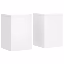 vidaXL Plant Stands Garden Plant Pot Holder Flower Stand 2 pcs Engineered wood - white, 25 x 25 x 35 cm