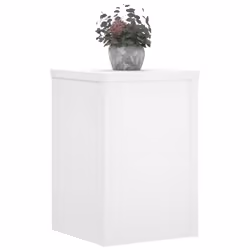 vidaXL Plant Stands Garden Plant Pot Holder Flower Stand 2 pcs Engineered wood - white, 25 x 25 x 35 cm
