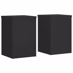 vidaXL Plant Stands Garden Plant Pot Holder Flower Stand 2 pcs Engineered wood - black, 25 x 25 x 35 cm