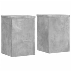 vidaXL Plant Stands Garden Plant Pot Holder Flower Stand 2 pcs Engineered wood - concrete grey, 25 x 25 x 35 cm
