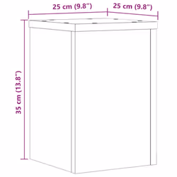 vidaXL Plant Stands Garden Plant Pot Holder Flower Stand 2 pcs Engineered wood - concrete grey, 25 x 25 x 35 cm
