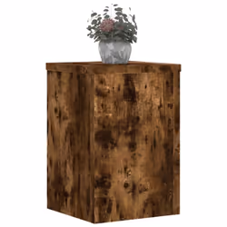 vidaXL Plant Stands Garden Plant Pot Holder Flower Stand 2 pcs Engineered wood - smoked oak, 25 x 25 x 35 cm - Additional view 2