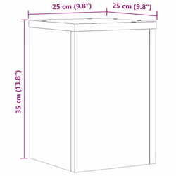 vidaXL Plant Stands Garden Plant Pot Holder Flower Stand 2 pcs Engineered wood - grey sonoma, 25 x 25 x 35 cm