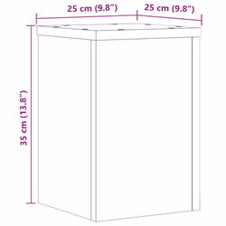 vidaXL Plant Stands Garden Plant Pot Holder Flower Stand 2 pcs Engineered wood - old wood, 25 x 25 x 35 cm