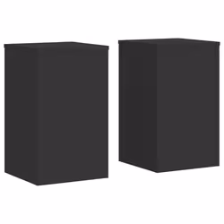 vidaXL Plant Stands Garden Plant Pot Holder Flower Stand 2 pcs Engineered wood - black, 30 x 30 x 50 cm