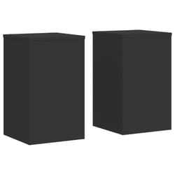 vidaXL Plant Stands Garden Plant Pot Holder Flower Stand 2 pcs Engineered wood - black, 30 x 30 x 50 cm
