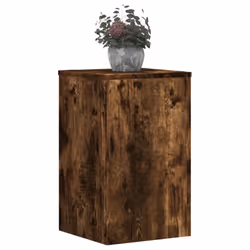 vidaXL Plant Stands Garden Plant Pot Holder Flower Stand 2 pcs Engineered wood - smoked oak, 30 x 30 x 50 cm