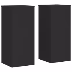 vidaXL Plant Stands Garden Plant Pot Holder Flower Stand 2 pcs Engineered wood - black, 30 x 30 x 70 cm