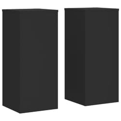 vidaXL Plant Stands Garden Plant Pot Holder Flower Stand 2 pcs Engineered wood - black, 30 x 30 x 70 cm