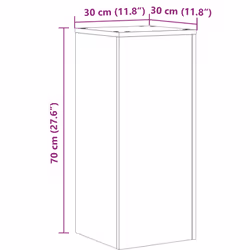 vidaXL Plant Stands Garden Plant Pot Holder Flower Stand 2 pcs Engineered wood - smoked oak, 30 x 30 x 70 cm - Additional view 3