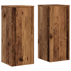 vidaXL Plant Stands Garden Plant Pot Holder Flower Stand 2 pcs Engineered wood - old wood, 30 x 30 x 70 cm