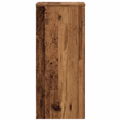 vidaXL Plant Stands Garden Plant Pot Holder Flower Stand 2 pcs Engineered wood - old wood, 30 x 30 x 70 cm - Additional view 4
