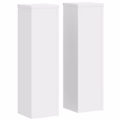 vidaXL Plant Stands Garden Plant Pot Holder Flower Stand 2 pcs Engineered wood - white, 17 x 17 x 60 cm
