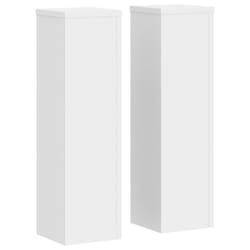 vidaXL Plant Stands Garden Plant Pot Holder Flower Stand 2 pcs Engineered wood - white, 17 x 17 x 60 cm