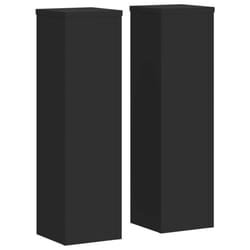 vidaXL Plant Stands Garden Plant Pot Holder Flower Stand 2 pcs Engineered wood - black, 17 x 17 x 60 cm
