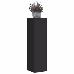 vidaXL Plant Stands Garden Plant Pot Holder Flower Stand 2 pcs Engineered wood - black, 17 x 17 x 60 cm