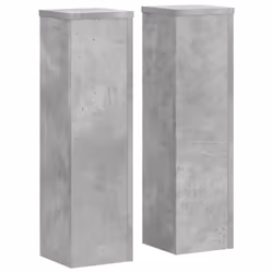 vidaXL Plant Stands Garden Plant Pot Holder Flower Stand 2 pcs Engineered wood - concrete grey, 17 x 17 x 60 cm
