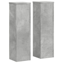 vidaXL Plant Stands Garden Plant Pot Holder Flower Stand 2 pcs Engineered wood - concrete grey, 17 x 17 x 60 cm