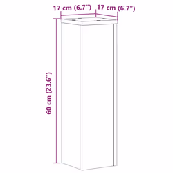 vidaXL Plant Stands Garden Plant Pot Holder Flower Stand 2 pcs Engineered wood - concrete grey, 17 x 17 x 60 cm