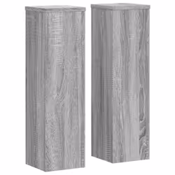 vidaXL Plant Stands Garden Plant Pot Holder Flower Stand 2 pcs Engineered wood - grey sonoma, 17 x 17 x 60 cm