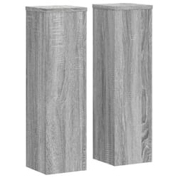 vidaXL Plant Stands Garden Plant Pot Holder Flower Stand 2 pcs Engineered wood - grey sonoma, 17 x 17 x 60 cm