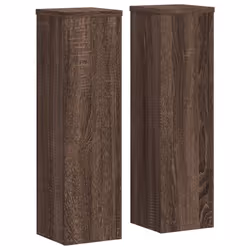 vidaXL Plant Stands Garden Plant Pot Holder Flower Stand 2 pcs Engineered wood - brown oak, 17 x 17 x 60 cm