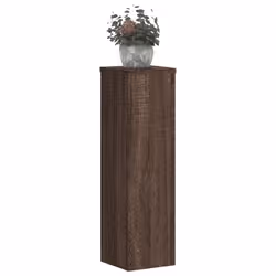vidaXL Plant Stands Garden Plant Pot Holder Flower Stand 2 pcs Engineered wood - brown oak, 17 x 17 x 60 cm