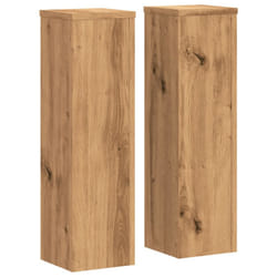 vidaXL Plant Stands Garden Plant Pot Holder Flower Stand 2 pcs Engineered wood - oak, 17 x 17 x 60 cm