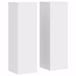 vidaXL Plant Stands Garden Plant Pot Holder Flower Stand 2 pcs Engineered wood - white, 25 x 25 x 80 cm