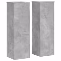 vidaXL Plant Stands Garden Plant Pot Holder Flower Stand 2 pcs Engineered wood - concrete grey, 25 x 25 x 80 cm