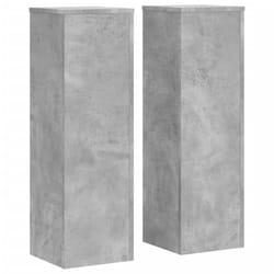vidaXL Plant Stands Garden Plant Pot Holder Flower Stand 2 pcs Engineered wood - concrete grey, 25 x 25 x 80 cm