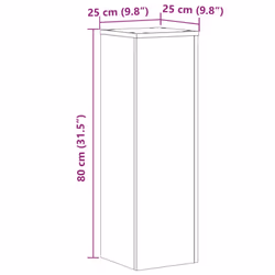 vidaXL Plant Stands Garden Plant Pot Holder Flower Stand 2 pcs Engineered wood - concrete grey, 25 x 25 x 80 cm